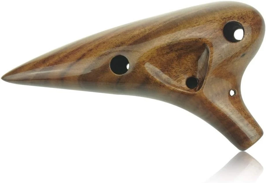 Elegant 12-Hole Acacia Wood Ocarina with Padded Pouch & Songbook for All Ages - Image 4 of 4