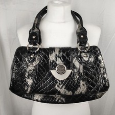 Charlotte Reid London Vintage Y2k Womens Shoulder Bag Snake Print Embossed