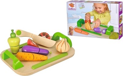 Eichhorn Holz Schneide-Set für Kinder   Gemüse Schneidebrett mit 12 Teilen