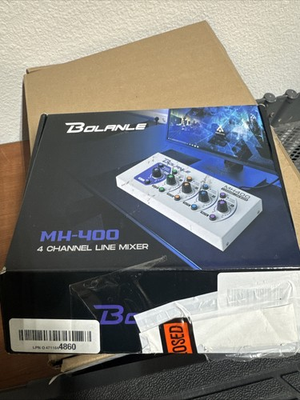 #ad Bolanle MH 400 4 Channel Line Mixer Stereo Input Mute Desktop Home Recording $35.00