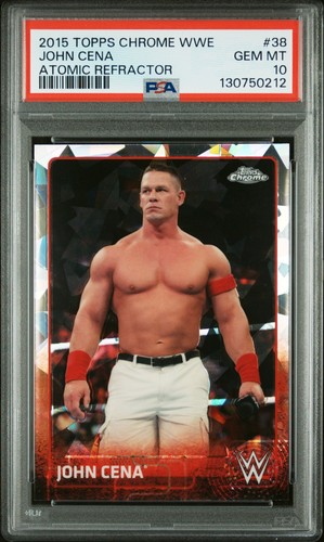 2015 WWE Topps Chrome Atomic Refractor John Cena PSA 10 #38 POP 8 WWF RARE GOAT