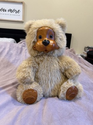 Vintage Robert Raikes Original Wooden Face Teddy Bear #9275 Plush Collectible