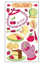 STICKO STICKERS - LETS BAKE - 17 PIECES - RED FOIL