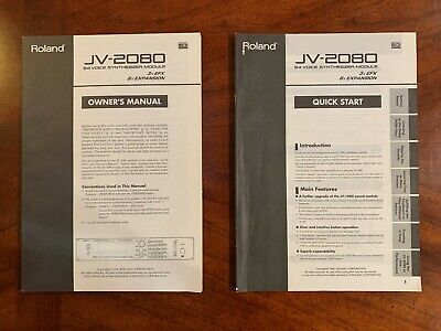 Owner's Manual and Quick Start guide for Roland JV-2080 64-Voice