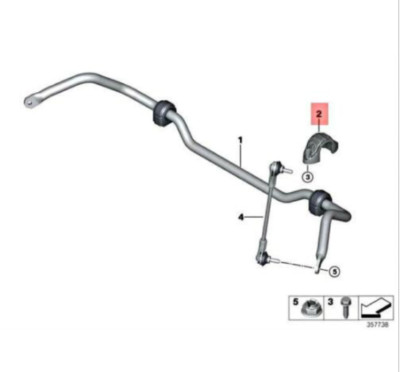 BMW 1 F40 Front Stabilizer Bar Bracket Support 33506861149 6861149