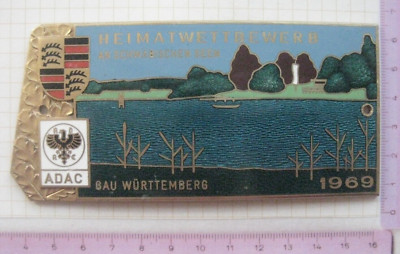 ADAC WÜRTTEMBERG / 25. HEIMATWETTBEWERB 1969 ............. Auto Plakette (010)