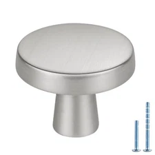 15 Pack Brushed Nickel Cabinet Knobs Round Kitchen Knobs Zinc Alloy Dresser K...