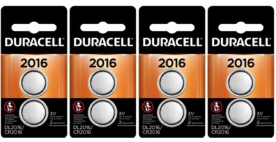 8 Duracell CR 2016 ECR2016 CR2016 DL 2016 3V Lithium Battery