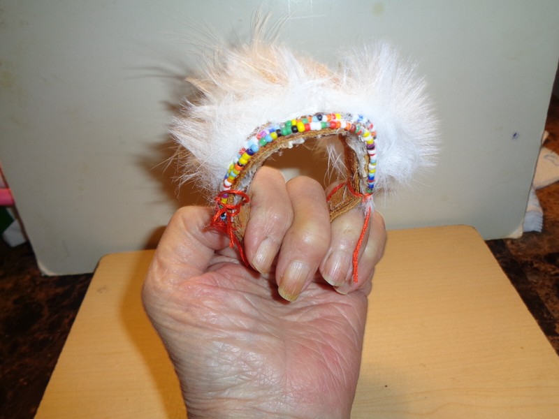 dollhouse miniature Native American head dress artist made