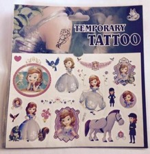 NEW 2 x Sheets of Sophia the First Temporary Tattoos - 15.5cms x 11cms