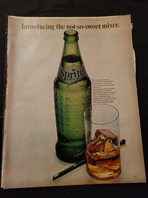 1963 VTG Orig Magazine Ad Sprite Soda Introducing The Not-So-Sweet Mixer
