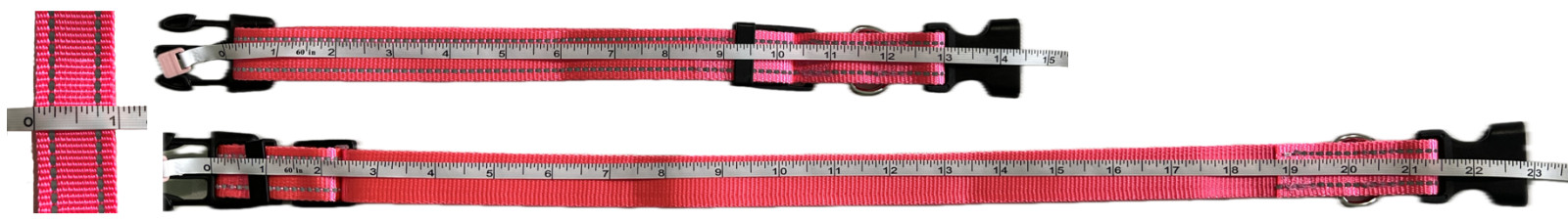 Large 1" Wide Reflective Adjustable Nylon Dog Collar - Pink
