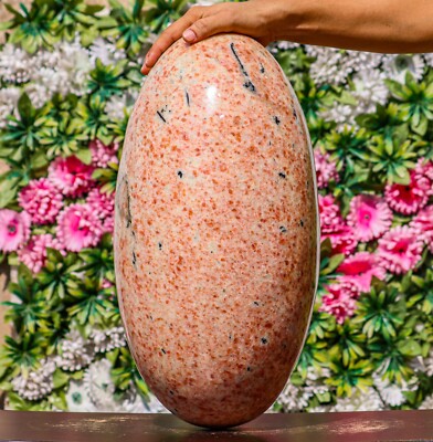 460MM Orange Sunstone Lingam Chakra Energie Aura Power Stein Kristall 240mm