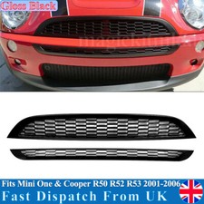 For 2001-2006 Mini One & Cooper R50 R52 R53 Front Grille Grill Kit Gloss Black