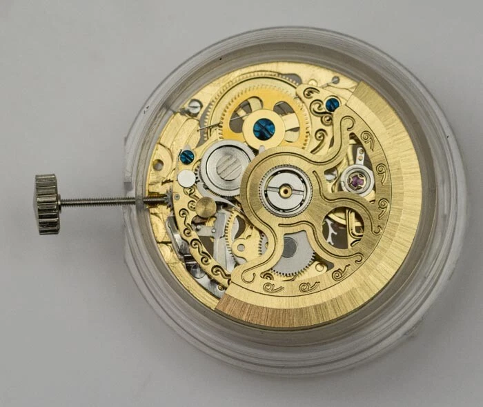 Automatic Seagull Skeleton gold mechanical watch movement HZ2189G  gold colour - Image 2 of 2