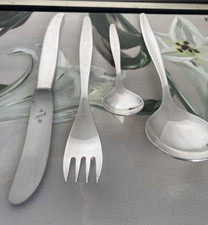WMF Besteck Stockholm Silberauflage Messer Gabel Löffel Kaffeelöffel Set 4 Stück