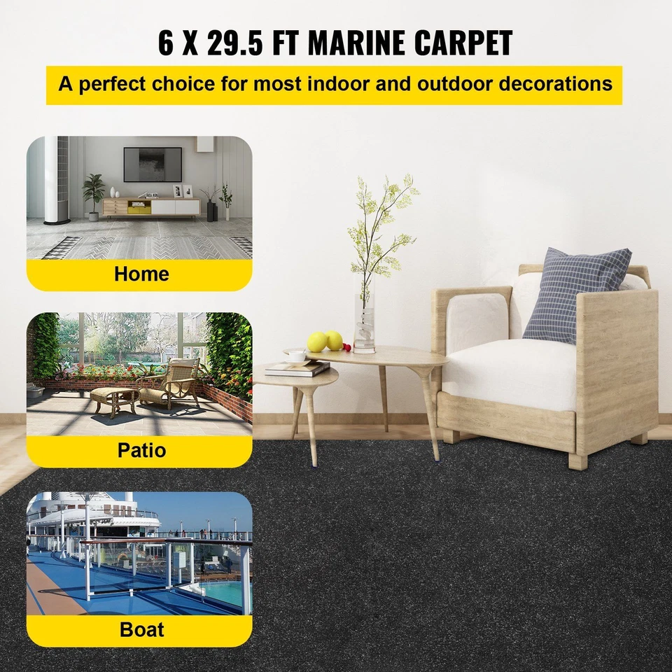 6 ft x 29.5 ft Marine Carpet for Boats Waterproof with Marine Backing Anti-Slide - Image 2 of 4