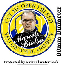 Leeds saviour Marcelo Bielsa Football static cling car window/glass sticker