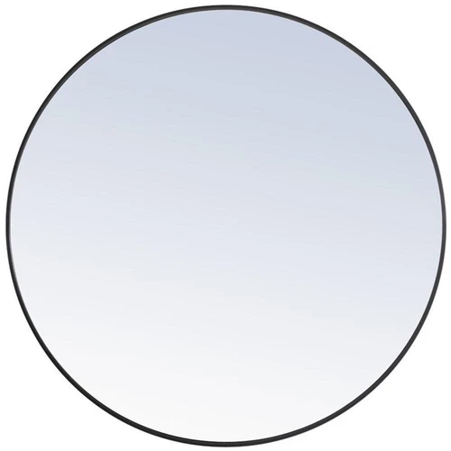 Elegant Decor Eternity 42" Round Metal Frame Mirror in Black - Picture 1 of 10