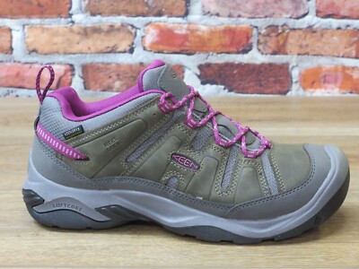 Women's Keen Circadia Low Waterproof Leather Hiking Boot Grey/Purple *1026770