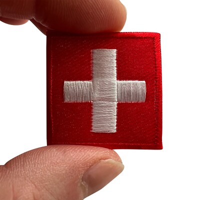 Mini Schweiz Flagge Aufnäher Bügelbild Kleidersack klein Schweizer Stickerei Abzeichen