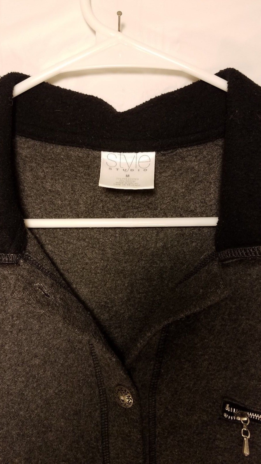 Style Studio Womens Button down jacket top gray - image 3