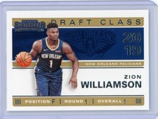 2019-20 Contenders Zion Williamson Pelicans Rookie Draft Class Insert Card #1