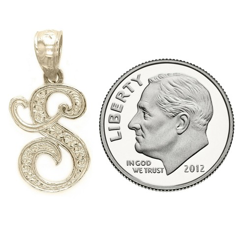 14k Yellow or White Gold Initial Letter I Alphabet A-Z Charm Pendant - Picture 179 of 256