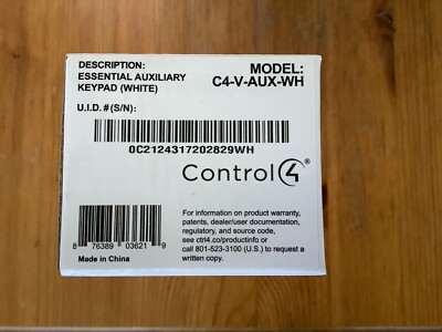 Control 4 Essential Auxiliary Keypad (White) C4-AUX-WH