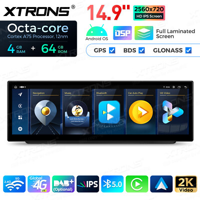 14.9'' Car Stereo Android 14 4+64GB IPS Screen For BMW 3 Series E90 E91 E92 E93 