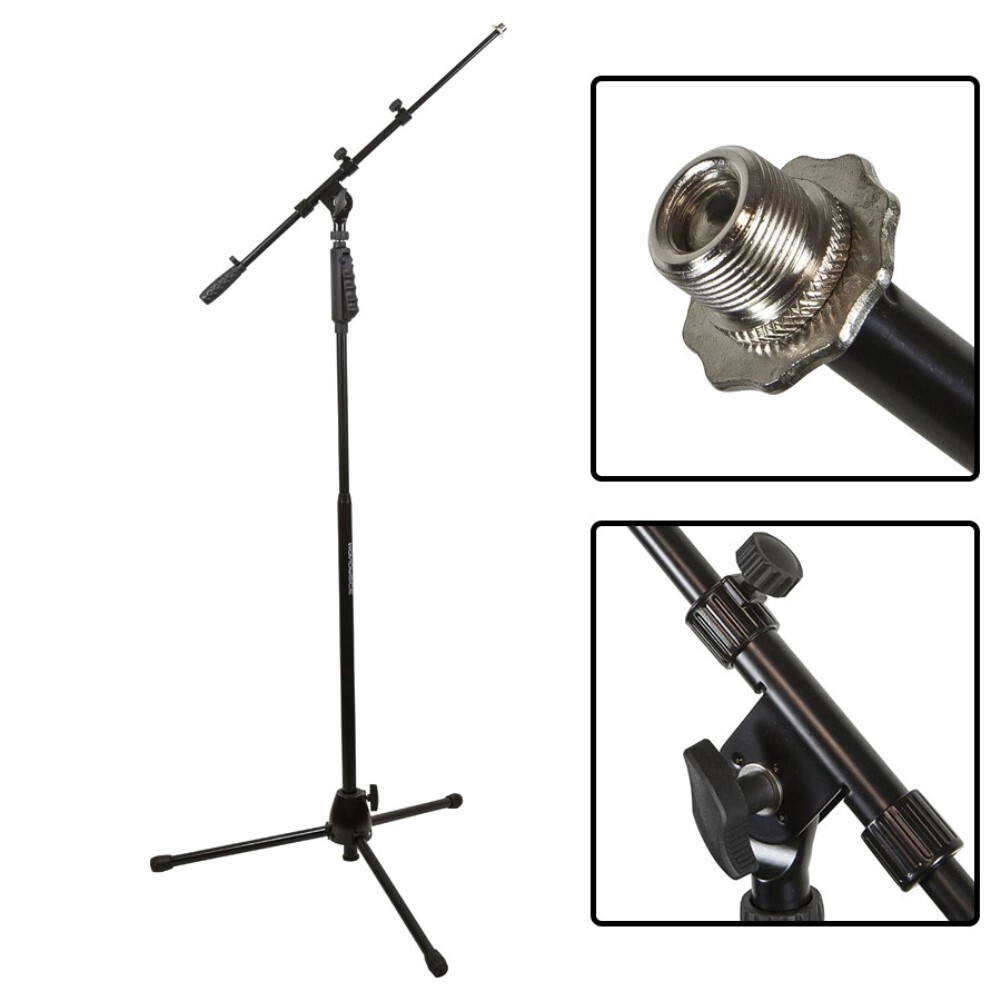 Adjustable 35-58 Inch Microphone Stand with Hand-Clutch & Telescopic Boom-image