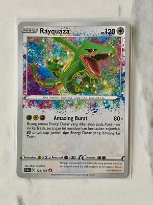 Amazing Rare Rayquaza SC3a I 125/159 Pokemon Card Indonesia English NM-Mint 