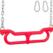 SWING SET STUFF COMBO TRAPEZE WITH 3 FT UNCOATED CHAIN RED accessories 0263