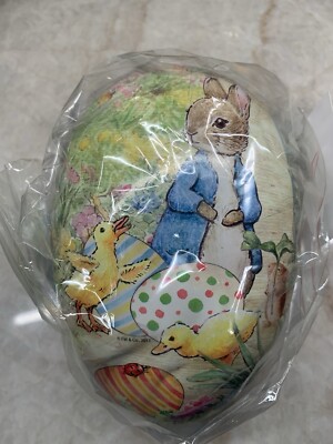 Williams Sonoma Paper Mache Rabbit Easter Egg with Candy NEW