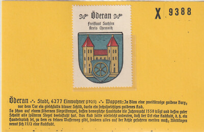 Reklamemarke Wappen von Öderan / Sachsen (W863)