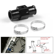 22mm Water Temp Temperature Joint Pipe Sensor Gauge Radiator Hose Adapter Black