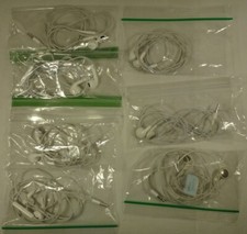Mixed Lot of 7 Apple Wired Earbuds Earphones 3.5mm White Microphone Volume Read