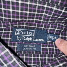 POLO BY RALPH LAUREN MENS CURHAM CLASSIC FIT Check DRESS SHIRT 17 XL