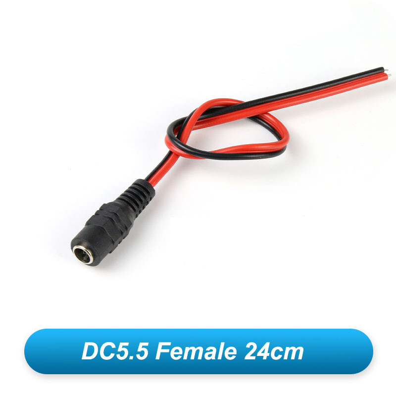 10-Pack 5.5x2.1mm Female DC Power Socket Jack Connectors - 12V, With Cable
