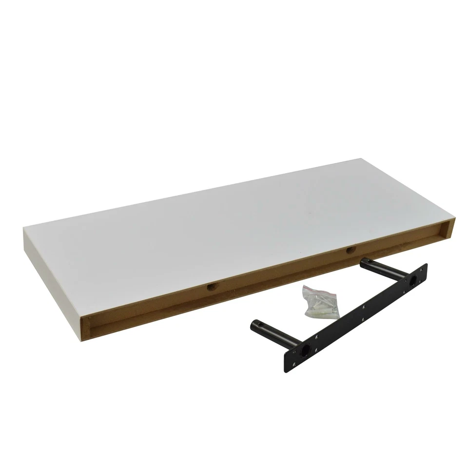 Flottant étagères en bois étagère murale mur de rangement de 60 cm - Blanc - Photo 4/4