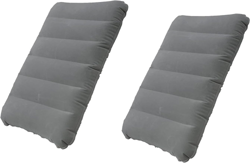 2 Pcs Ultralight Inflatable Camping Pillow Squared Flocked Fabric Air Pillow for