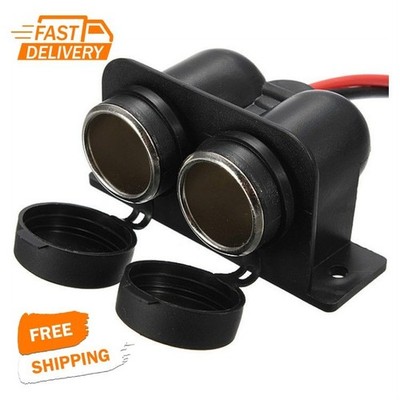 Dual Port Car Cigarette Lighter Socket 12V Power Splitter Adapter Charger