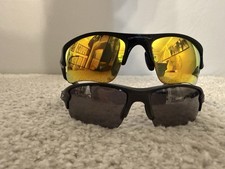 Oakley Flak 2.0 Sunglasses Matte Black With Extra Pair Of Polarized 2 Pair Used