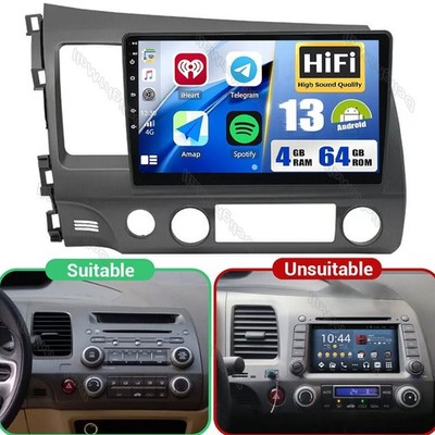 4+64GB Android 13 Car Stereo Radio For Honda Civic 2006-2011 GPS Apple Carplay
