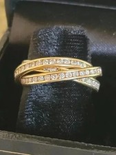 14K Yellow Gold Plated 2Ct Round Lab-Created Diamond Channel Rolling Band Ring