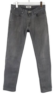 Acne Max / Filter Jeans Herren W32 L31 Graue Slim Fit Dehnbar Reißverschluss Fly