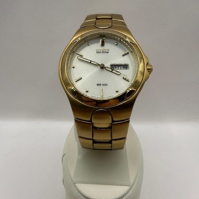 Citizen Men's Gold Tone Day Date Eco Drive E101-K17551