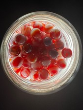 10x 5/8" Jabo Classics Marbles Lot Red, White, Orange, Oxblood Fenton UV Reactiv