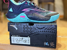ANTA Anta Kai 1 Speed Men's Basketball Low Top Lace-Up Sneakers Black Blue Pink