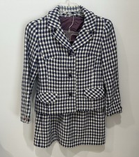Vintage Donegal Handwoven Tweed Suit Colette Modes Dublin Wool Houndstooth Sz 12